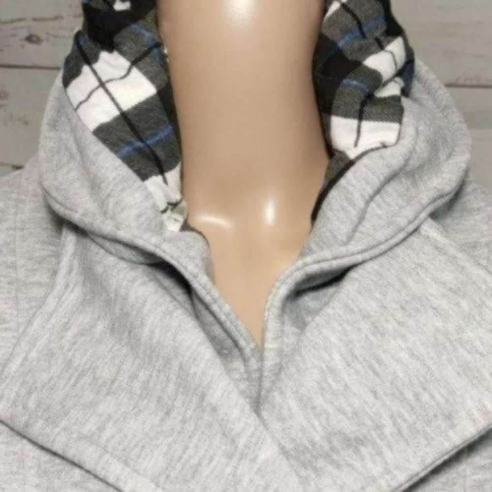 Fleece Jersey Belted Hooded Pea Coat XS - Picture 3 of 4